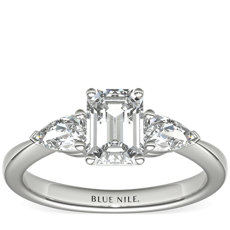Classic Pear Shaped Diamond Engagement Ring in Platinum (0.48 ct. tw.)